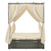 Adjustable Sun Bed With Curtain; High Comfort; With 3 Colors