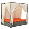 Adjustable Sun Bed With Curtain; High Comfort; With 3 Colors