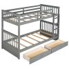 Twin-Over-Twin Bunk Bed with Ladders and Two Storage