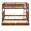 Twin-Over-Twin Bunk Bed with Ladders and Two Storage