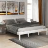 Platform Bed Frame with Headboard ;  Wood Slat Support ;  No Box Spring Needed ; Queen; Espresso