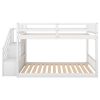 Twin over Twin Floor Bunk Bed;  Ladder with Storage