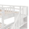 Stairway Twin-Over-Full Bunk Bed with Drawer;  Storage and Guard Rail for Bedroom;  Dorm;  for Adults