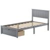 Twin Size Platform Bed with Under-bed Drawer