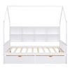 Wooden Full Size House Bed with 2 Drawers,Kids Bed with Storage Shelf