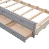 Twin-Over-Full Bunk Bed with Twin size Trundle ;  Separable Bunk Bed with Drawers for Bedroom