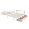 Stairway Twin-Over-Full Bunk Bed with Drawer;  Storage and Guard Rail for Bedroom;  Dorm;  for Adults