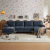 U-Shaped 4-Seat Indoor Modular Sofa Grey-Blue Color