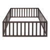 Full Size Wood Daybed Frame with Fence