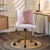 Lift wheel five-star foot backrest pull point teddy velvet  gold feet indoor leisure chair simple Nordic style