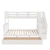 Stairway Twin-Over-Full Bunk Bed with Drawer;  Storage and Guard Rail for Bedroom;  Dorm;  for Adults