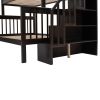 Stairway Twin-Over-Full Bunk Bed with Drawer;  Storage and Guard Rail for Bedroom;  Dorm;  for Adults