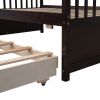 Twin-Over-Full Bunk Bed with Twin size Trundle ;  Separable Bunk Bed with Drawers for Bedroom