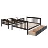 Stairway Twin-Over-Full Bunk Bed with Drawer;  Storage and Guard Rail for Bedroom;  Dorm;  for Adults