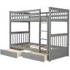 Twin-Over-Twin Bunk Bed with Ladders and Two Storage