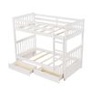 Twin-Over-Twin Bunk Bed with Ladders and Two Storage