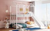 Twin Over Twin Metal Bunk Bed ,Metal Housebed With Slide