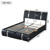 Full Size Upholstered Faux Leather Platform bed with a Hydraulic Storage System