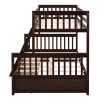 Twin-Over-Full Bunk Bed with Ladders and Two Storage Drawers