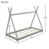 Twin Size House Platform Bed with Triangle tructure