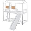 Twin Over Twin Metal Bunk Bed ,Metal Housebed With Slide