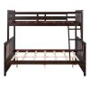 Twin-Over-Full Bunk Bed with Ladders and Two Storage Drawers