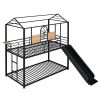 Twin Over Twin Metal Bunk Bed ,Metal Housebed With Slide