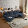 U-Shaped 4-Seat Indoor Modular Sofa Grey-Blue Color