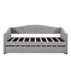 Upholstered Daybed Sofa Bed Twin Size With Trundle Bed and Wood Slat