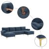 U-Shaped 4-Seat Indoor Modular Sofa Grey-Blue Color