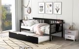 Twin Wooden Daybed with Trundle Bed , Sofa Bed for Bedroom Living Room