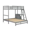 Twin over Full Bunk Bed with Built-in Desk and Three Drawers