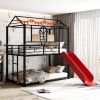 Twin Over Twin Metal Bunk Bed ,Metal Housebed With Slide