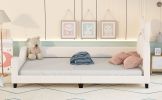 Twin Size Upholstered Daybed with Carton Ears Shaped Headboard