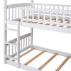 Twin Over Twin Bunk Bed with Slide, House Bed with Slide