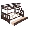 Twin-Over-Full Bunk Bed with Ladders and Two Storage Drawers