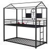 Twin Over Twin Metal Bunk Bed ,Metal Housebed With Slide