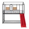 Twin Over Twin Metal Bunk Bed ,Metal Housebed With Slide