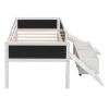 win size Loft Bed Wood Bed with Two Storage Boxes