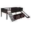 win size Loft Bed Wood Bed with Two Storage Boxes