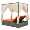 Adjustable Sun Bed With Curtain; High Comfort; With 3 Colors