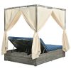 Adjustable Sun Bed With Curtain; High Comfort; With 3 Colors