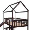 Twin Over Twin Bunk Bed with Slide, House Bed with Slide