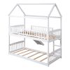 Twin Over Twin Bunk Bed with Slide, House Bed with Slide