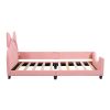 Twin Size Upholstered Daybed with Carton Ears Shaped Headboard