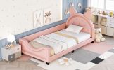 Twin Size Upholstered Daybed with Carton Ears Shaped Headboard