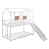 Twin Over Twin Metal Bunk Bed ,Metal Housebed With Slide