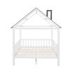 Full Size Wood House Bed with Fence