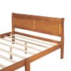 Queen Size Wood Platform Bed with Headboard and Wooden Slat Support