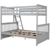 Twin-Over-Full Bunk Bed with Ladders and Two Storage Drawers